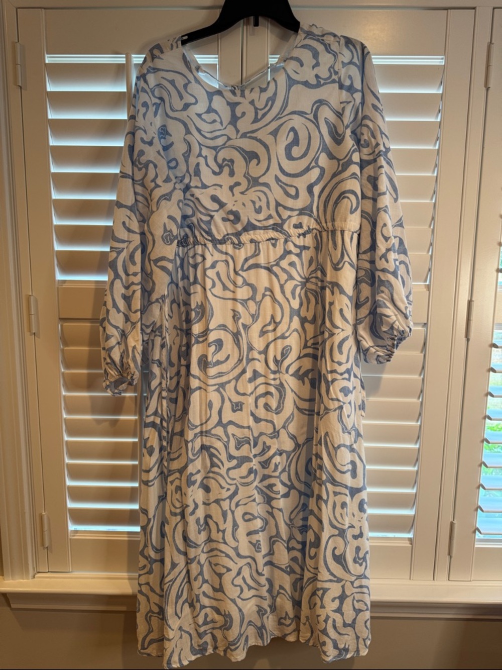 Girl and the sun Light Blue and White dress, women’s size medium - Picture 2 of 16